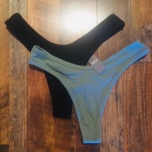 Aerie Ribbed High Cut Thong (Pair)